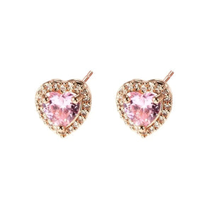 Heart Pave Studs - Rose Gold - Image #2