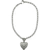 Angel Wings Heart Necklace - Silver - Image #1