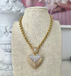 Angel Wings Heart Necklace - Gold - Image #2