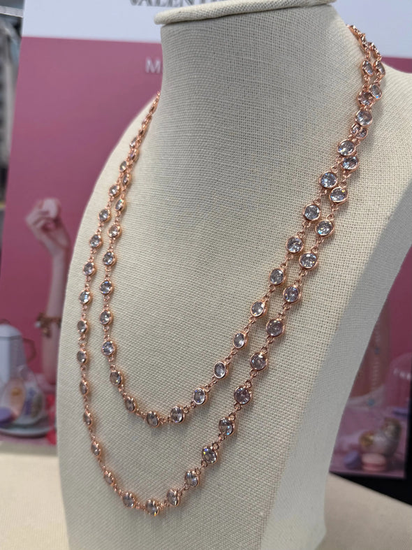 CZ By The Yard Necklace - Rose Gold - Image #2