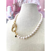 Fancy Clasp Pearl Necklace - Gold - Image #3
