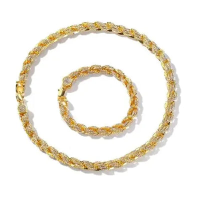Crystal CZ Rope Necklace - Gold - Image #6