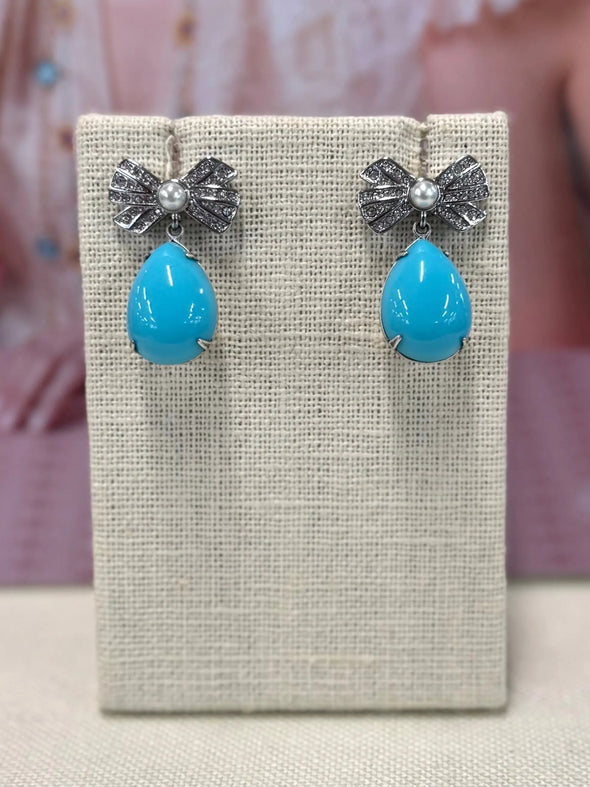 Turquoise Drop Earrings - Image #1