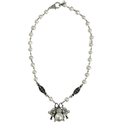 Bataglia Pearl Necklace - Silver - Image #1