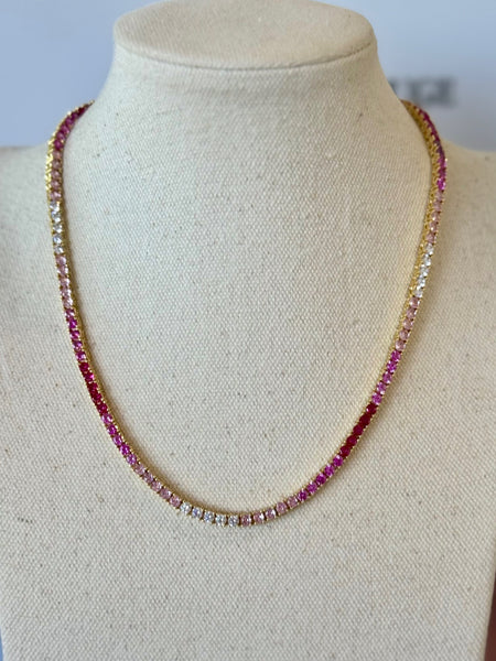 Pink Ombre CZ Necklace