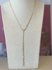 Gold CZ Lariat Necklace