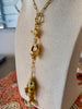 Yellow Koi & Conch Charm Lariat Necklace