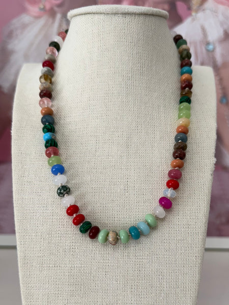 Multi Agate Stone Necklace