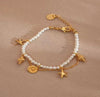 Seashell Charm Pearl Bracelet