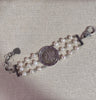 Italian Coin Pearl Bracelet - Silver