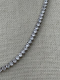 Quiet Glamour CZ Tennis Necklace - Silver