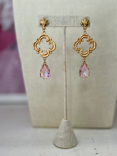 Class and Sass Clover Earrings - Baby Pink