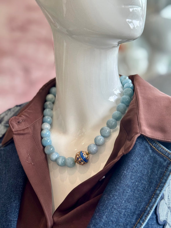 Oozed Class - Aquamarine Stone Necklace