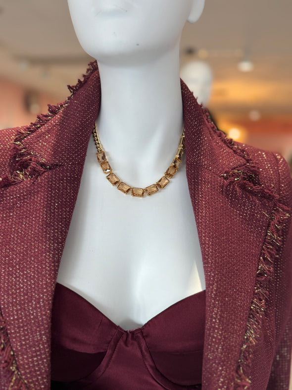 Accidental Icon Swarovski Crystal Necklace - Topaz