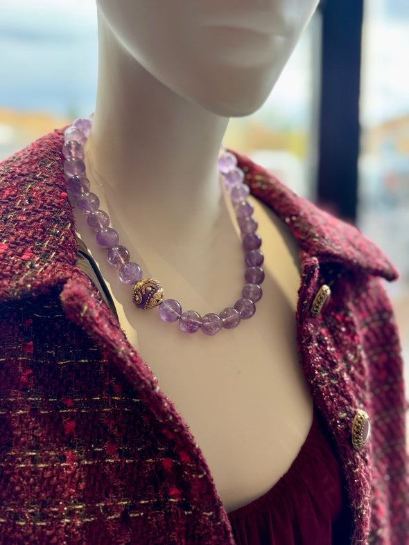Oozed Class - Lavendar Amethyst Stone Necklace