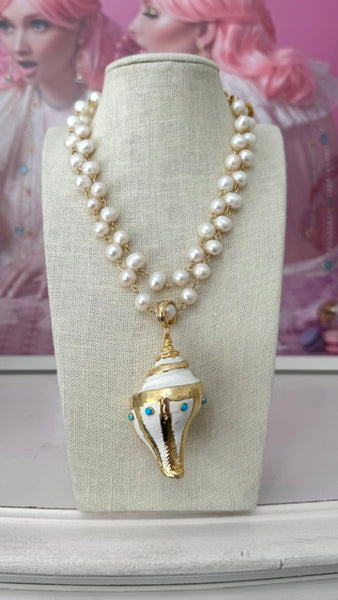 Conch Shell Pearl Necklace