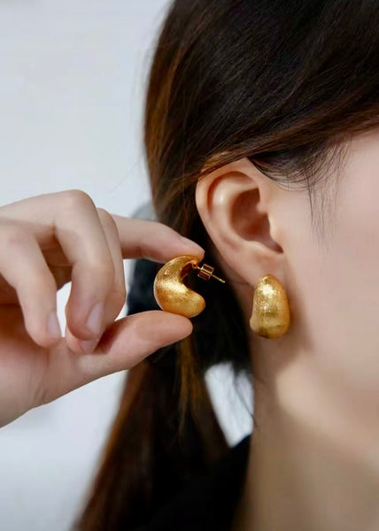 Brushed Gold Huggies