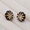 Black Flower Stud Earrings