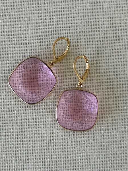 Pink Quartz Stone Earrings