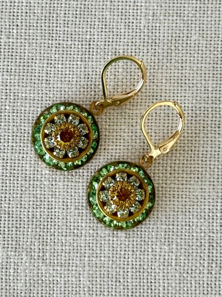 Blossom Swarovski Crystal Earrings - Green