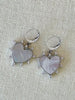 Spike Pearl Heart Earrings - Silver