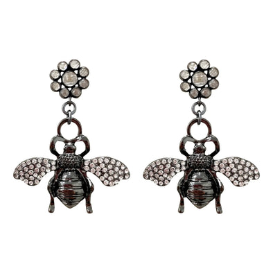 Queen Bee Short Earrrings Black - Image #1