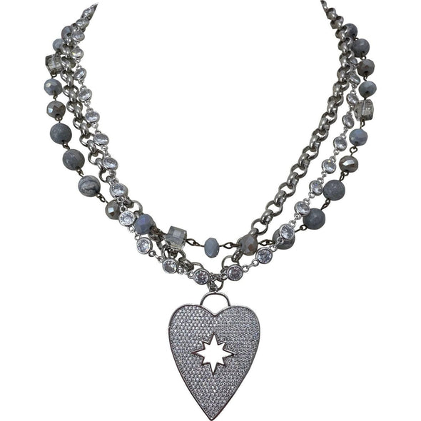Celestial Heart Silver Necklace - Image #1