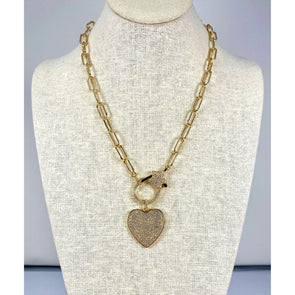 star clasp gold heart necklace